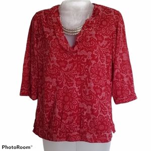 Christopher & Banks V Neck Top Sz Lg